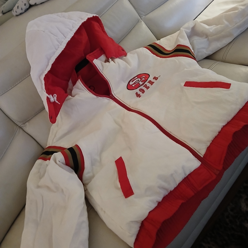 Reversible San Francisco 49ers throwback windbreaker jacket